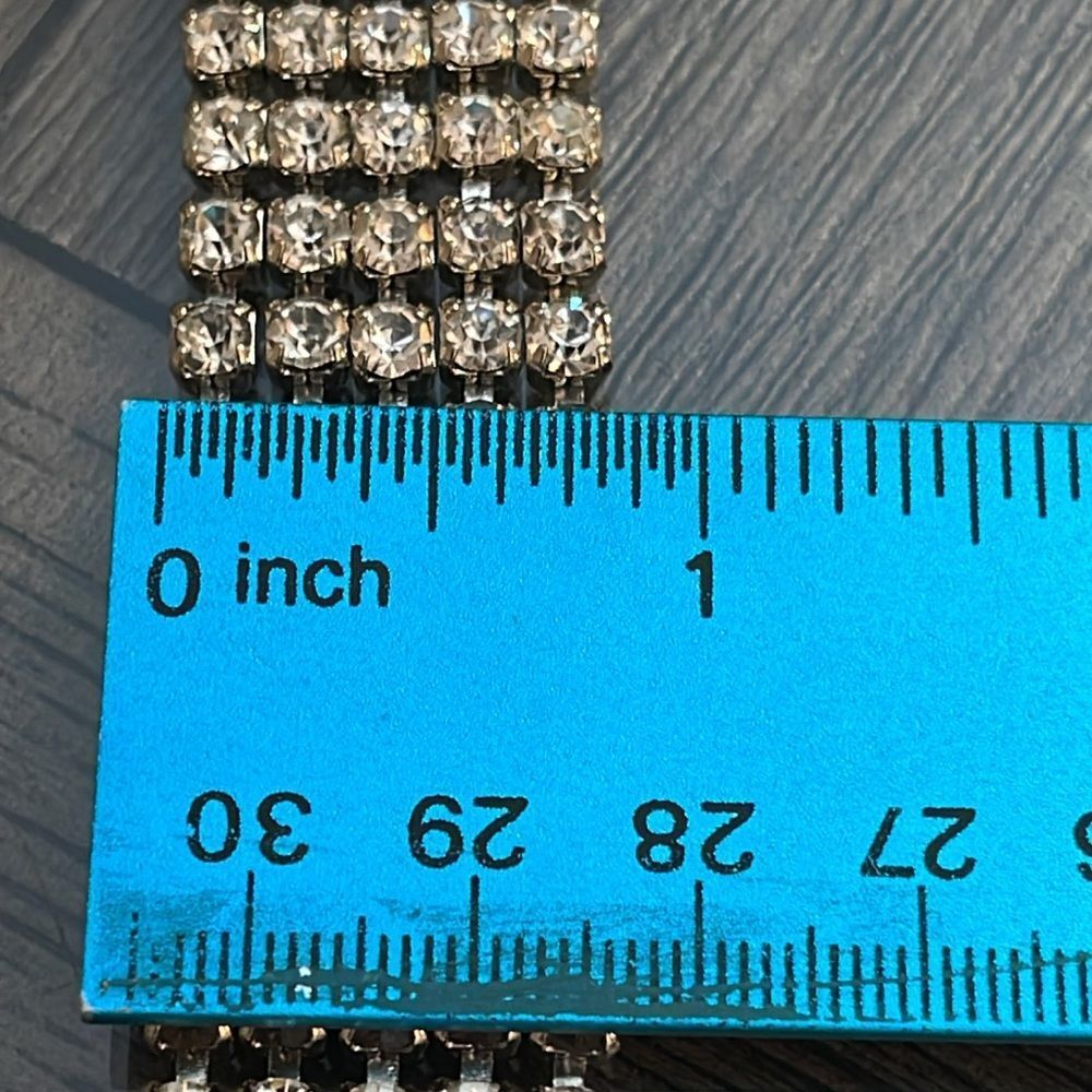 Vintage Wide Rhinestone Bracelet - Picture 13 of 16